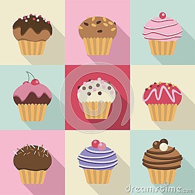 Vintage cupcakes Stock Photo