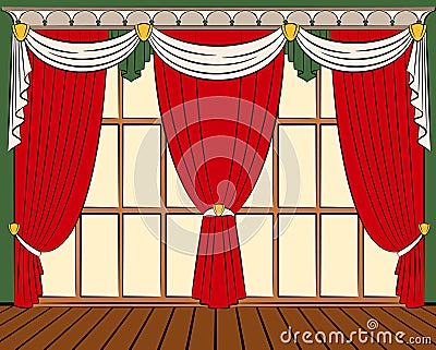 The vintage curtain. Vector Illustration