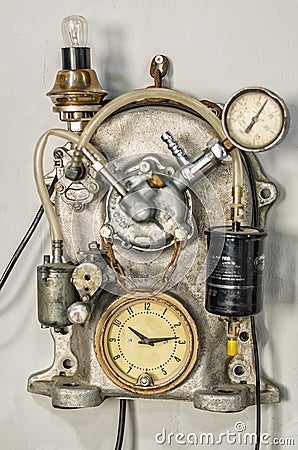 Vintage custom steampunk device Stock Photo