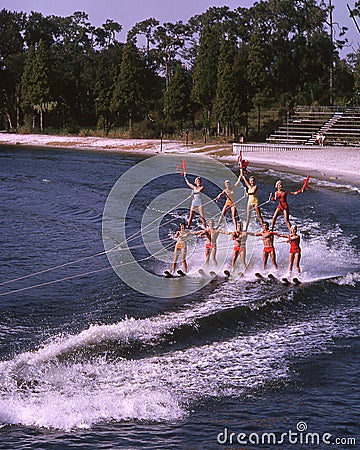 Vintage Cypress Gardens Water Skiing Show From 1963 Editorial Stock Photo