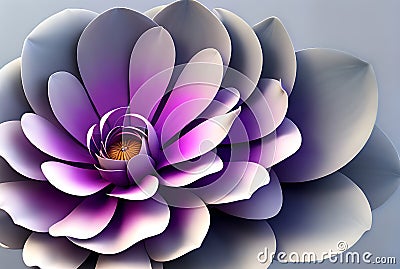Vintage 3D flower with matte silver. Stock Photo