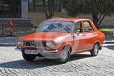 Dacia 1300. Vintage red Dacia car. Editorial Stock Photo