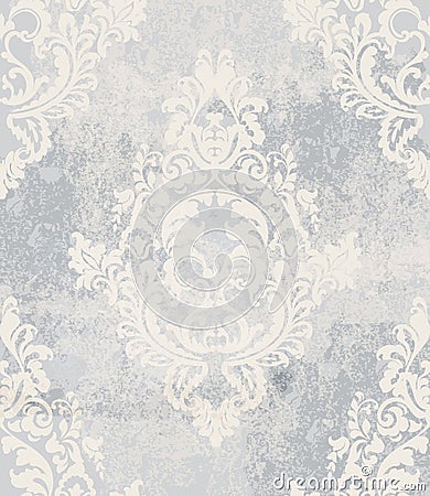 Vintage damask card background Vector. Luxury ornament background decoration. Grunge effects Vector Illustration