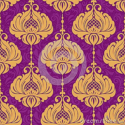 Vintage damask ornamental seamless pattern Stock Photo