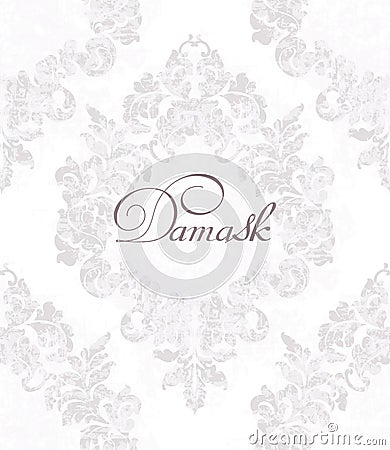 Vintage damask ornamented pattern Vector. Victorian Royal texture. Flower decorative design. Light color decors Stock Photo