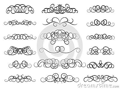 Vintage decor elements and wicker lines in vector. Vector Illustration