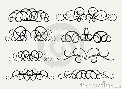 Vintage decor elements and wicker lines in vector. Vector Illustration
