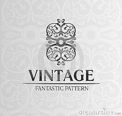 Vintage decor label ornament background emblem Vector Illustration