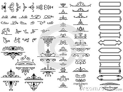 Vintage decor and separation elements Vector Illustration