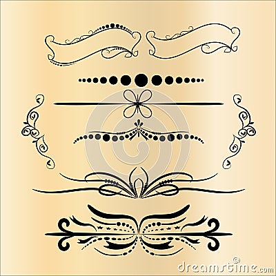 Vintage Decorations Elements Flourishes Calligraphic Ornaments and Frames Vector Illustration