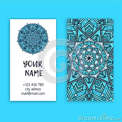 Vintage decorative elements. Business Cards. Ornamental floral. Cartoon Illustration