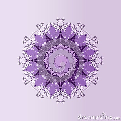 Vintage decorative elements. Mandala. Purple Stock Photo