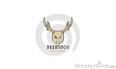 vintage deer head angry cartoon logo symbol icon vector graphic design illustration Vector Illustration