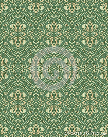Vintage delicate seamless pattern. Symmetric antique wallpaper. Vector repeating elegant ornament Vector Illustration