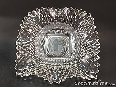 Vintage depression glass trinket dish Stock Photo