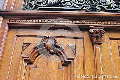 Vintage Detail Door Outside Traditional Building Stock Photo
