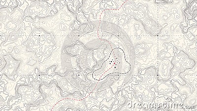 Vintage Detailed Contour Topographic Map Vector Vector Illustration