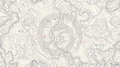 Vintage Detailed Contour Topographic Map Vector Vector Illustration