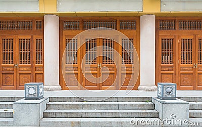 Vintage door Chinese style architechture Stock Photo