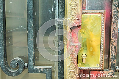 Vintage Door Detail Architectural Industrial Rustic Stock Photo