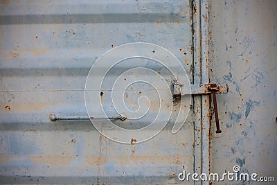 Vintage door or old door with close position, old door locked, can't pass the door cause damage Stock Photo