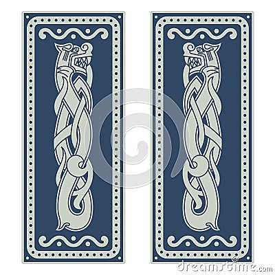 Vintage Dragon. Illustration in the Scandinavian Celtic style Vector Illustration