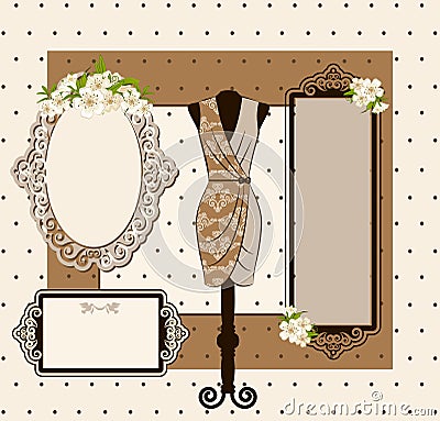 Vintage dress Vector Illustration