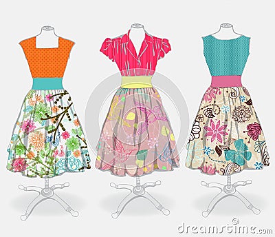 Vintage dress background Vector Illustration