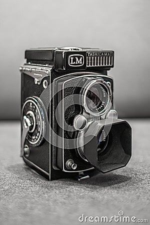 Vintage DSLR camera from Japanese brand Editorial Stock Photo