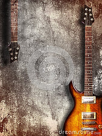 Vintage electric guitar Stock Photo