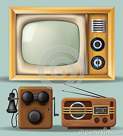 Vintage Electronics Vector Illustration