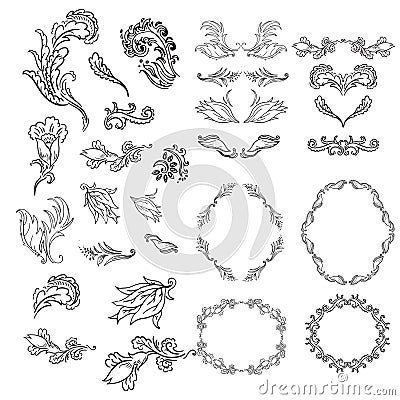 Vintage elements for your design. Hand drawn Vector Illustration