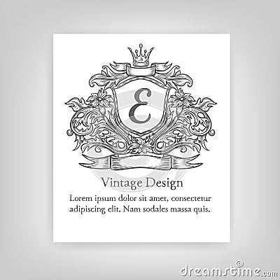 Vintage emblem, monogram Vector Illustration