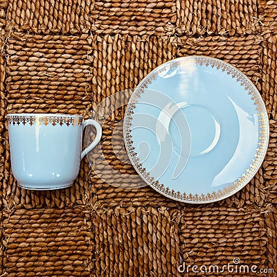 Vintage English porcelain coffee duo Stock Photo
