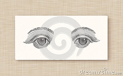 Vintage engraved eyes, tattoo flash, hand drawn sketch illustration Vector Illustration