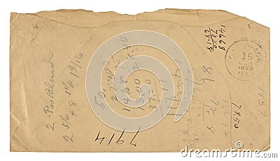 Vintage Envelope Back used for Math Stock Photo