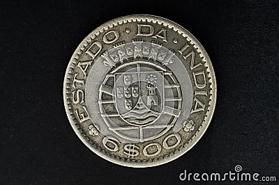Vintage ESTADOÂ·DAÂ·INDIA 6$00 is 6 Escudos Portuguese India Stock Photo