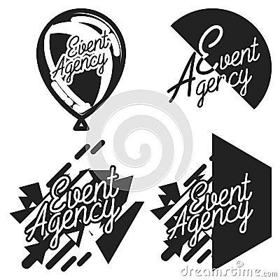 Vintage event agency emblems Vector Illustration