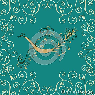 Vintage fairy bird. Vector Illustration