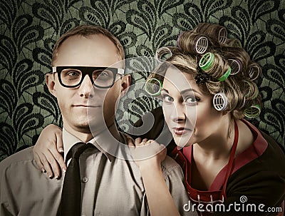 Vintage family portrait Stock Photo