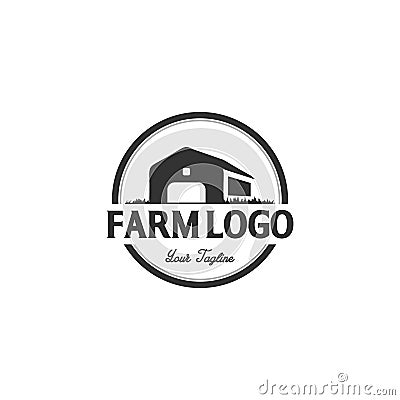 Vintage farm logo design Vector Illustration