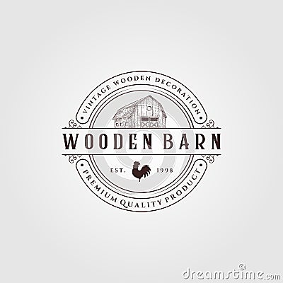 Vintage farmhouse logo vector illustration design, barn logo design Vector Illustration