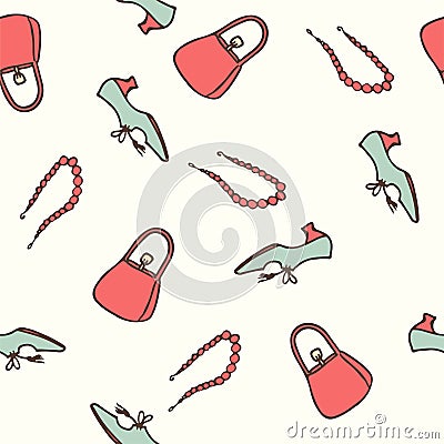 Vintage fashion seamless pattern. Vector Illustration