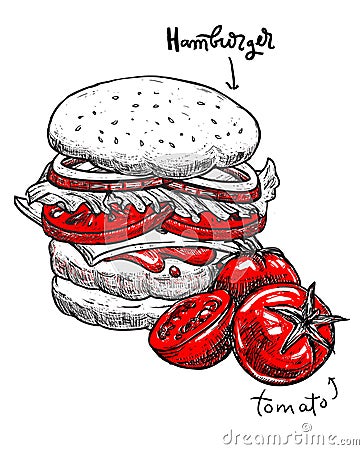 Vector set of different hand drawn food. Milkshake Isolated on white background Cartoon Illustration