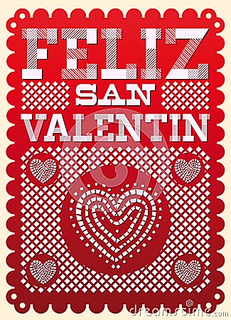 Vintage Feliz San Valentin Vector Illustration