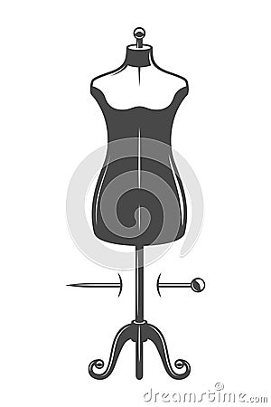 Vintage female body mannequin concept Vector Illustration