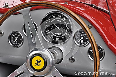 Vintage Ferrari dashboard Editorial Stock Photo