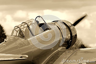 Vintage Fighter Training Aircraft Stock Photo