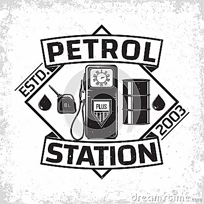 vintage filling station emblem design Vector Illustration