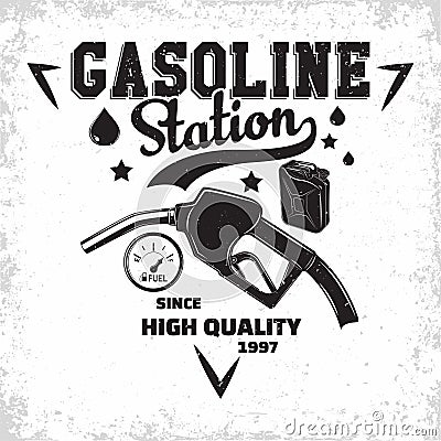 Vintage filling station emblem design Vector Illustration